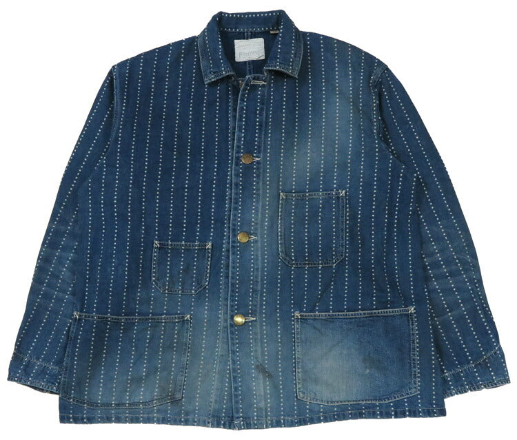 フルカウント FULLCOUNT スターインディゴウォバッシュストライプ チョアジャケット ハードウォッシュ リメイク加工 カバーオール FC2051HW 【2025年秋冬新作】