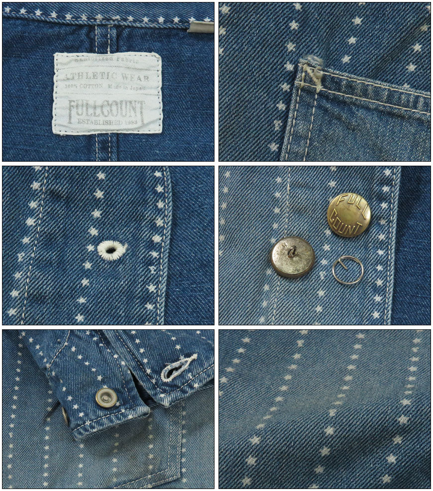 フルカウント FULLCOUNT スターインディゴウォバッシュストライプ チョアジャケット ハードウォッシュ リメイク加工 カバーオール FC2051HW 【2025年秋冬新作】