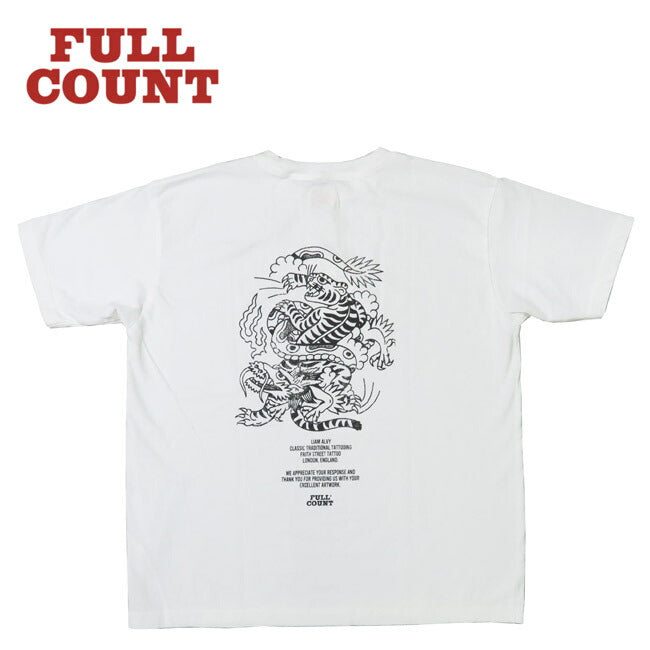 フルカウント FULLCOUNT Tシャツ 半袖 プリント TIGER & DRAGON by LIAM ALVY タトゥーデザイン FC5500PT-15 【2025年春夏新作】