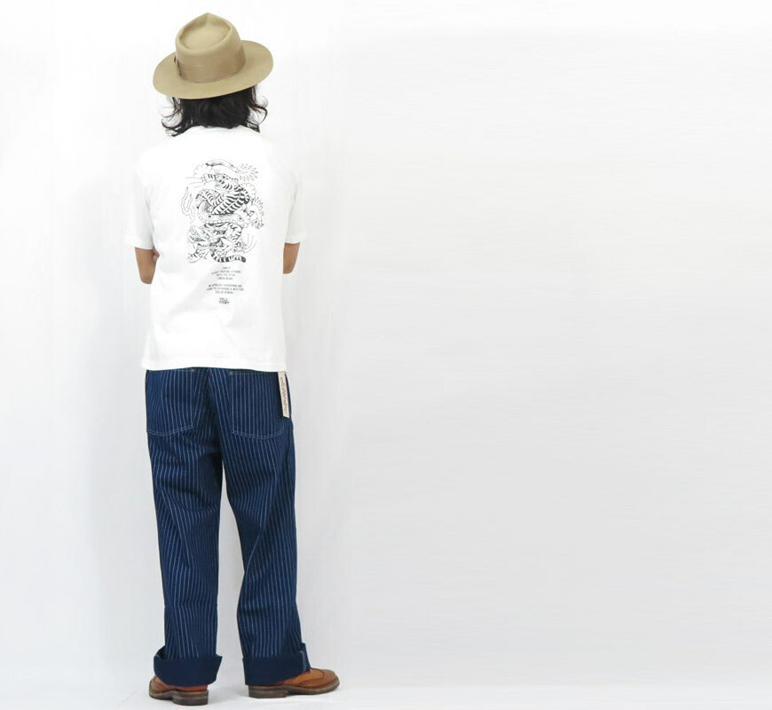 フルカウント FULLCOUNT Tシャツ 半袖 プリント TIGER & DRAGON by LIAM ALVY タトゥーデザイン FC5500PT-15 【2025年春夏新作】