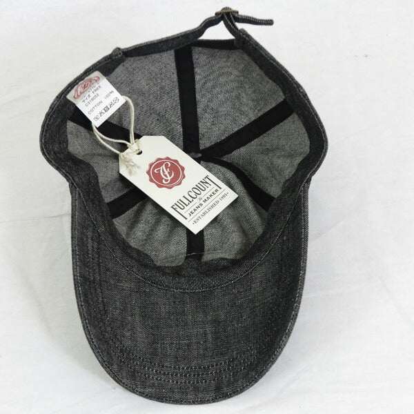 フルカウント FULLCOUNT ブラックワッペン デニム キャップ BLACK FULL WAPPEN DENIM CAP 6770-26 【2025年秋冬新作】