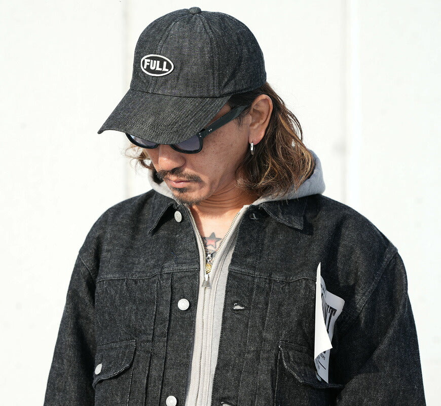 フルカウント FULLCOUNT ブラックワッペン デニム キャップ BLACK FULL WAPPEN DENIM CAP 6770-26 【2025年秋冬新作】