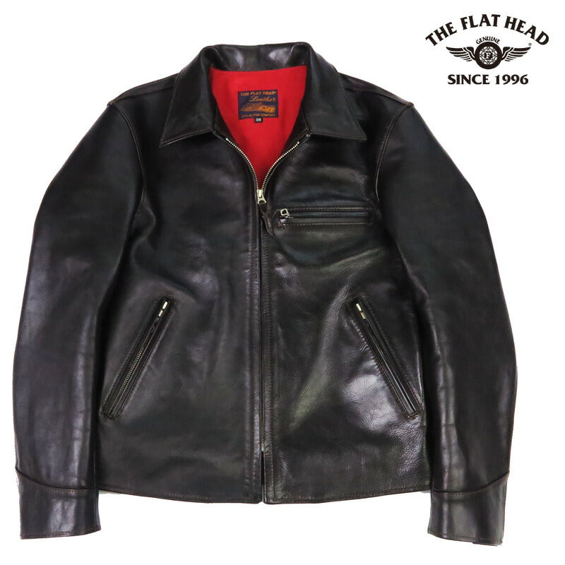フラットヘッド THE FLAT HEAD ホースハイド シングル ライダース ジャケット 茶芯馬革 FN-LJ-HS005 【2025年秋冬新作】