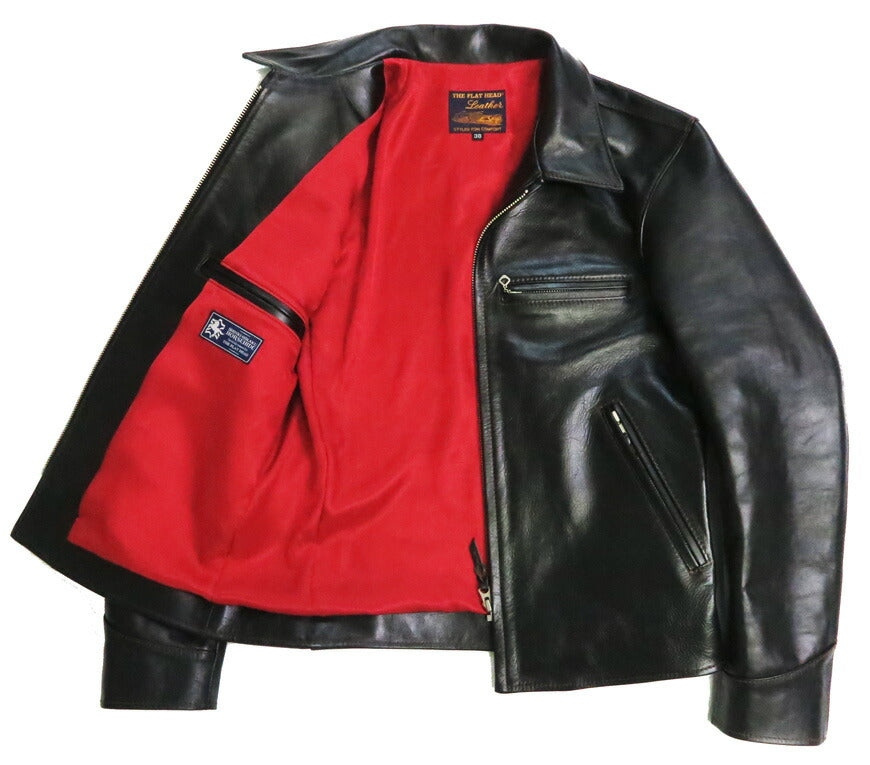 フラットヘッド THE FLAT HEAD ホースハイド シングル ライダース ジャケット 茶芯馬革 FN-LJ-HS005 【2025年秋冬新作】