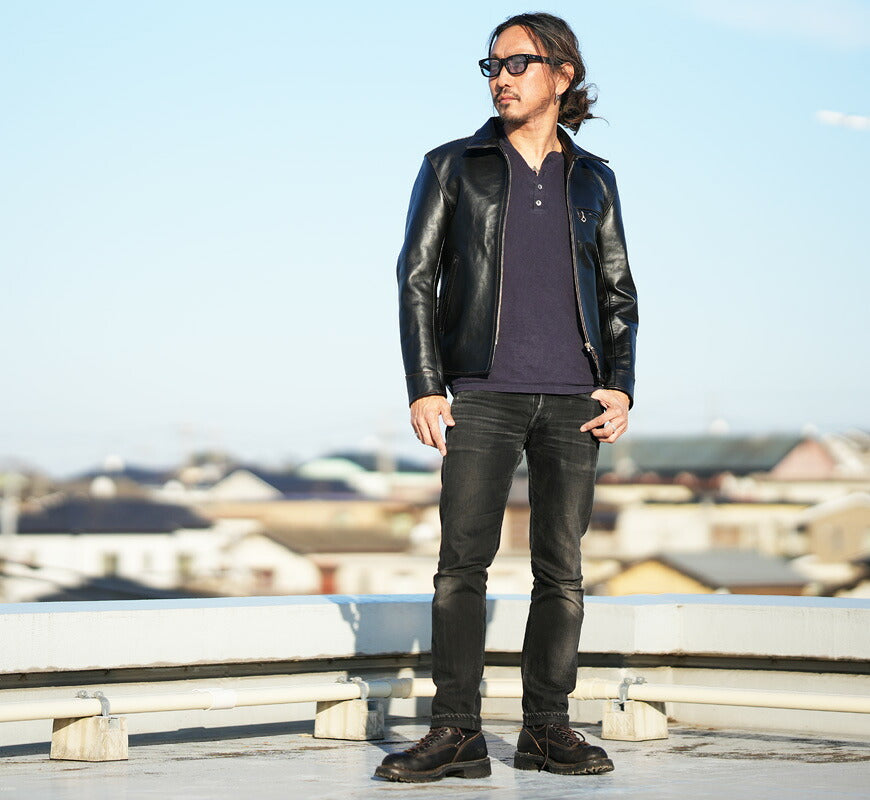 フラットヘッド THE FLAT HEAD ホースハイド シングル ライダース ジャケット 茶芯馬革 FN-LJ-HS005 【2025年秋冬新作】