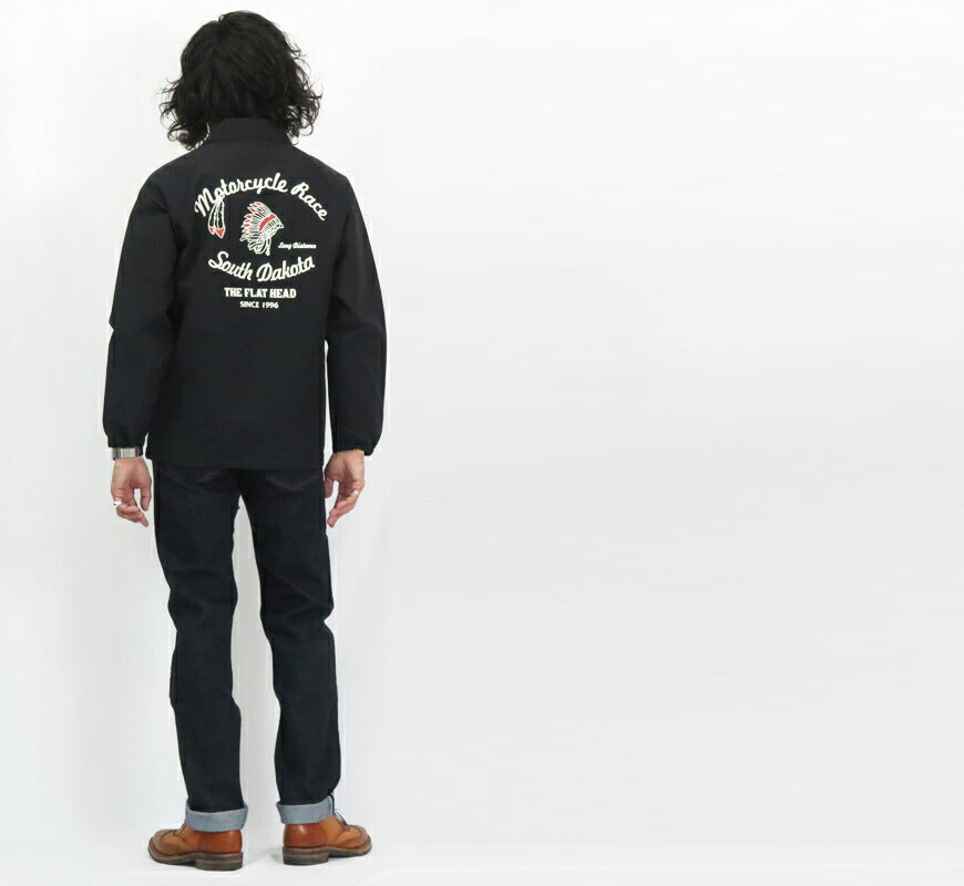 フラットヘッド THE FLAT HEAD 60/40クロス コーチジャケット MOTORCYCLE RACE ロクヨンクロス FN-OJ-NC006 【2024-25年秋冬新作】