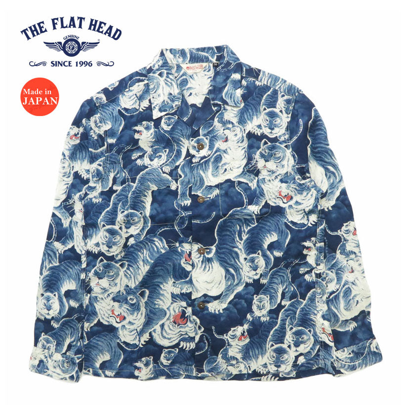 フラットヘッド THE FLAT HEAD リネンシャツ 百虎 LINEN LONG SLEEVE SHIRT - THE HUNDRED TIGERS FN-SCR-017L【2026年春夏新作】