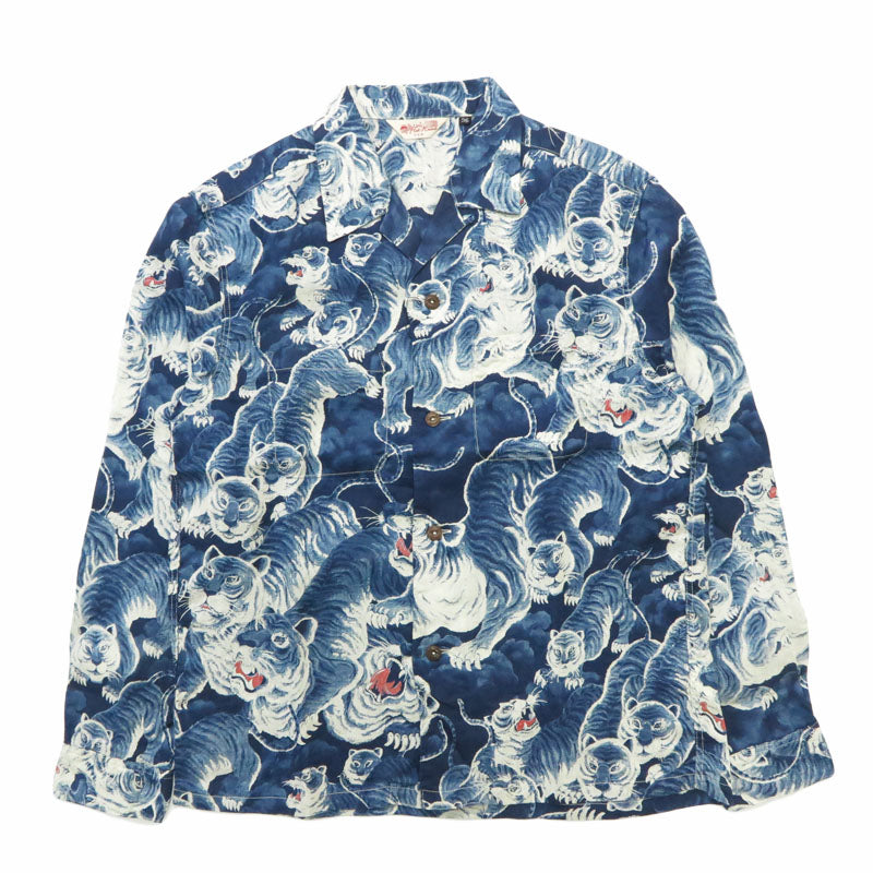 フラットヘッド THE FLAT HEAD リネンシャツ 百虎 LINEN LONG SLEEVE SHIRT - THE HUNDRED TIGERS FN-SCR-017L【2026年春夏新作】