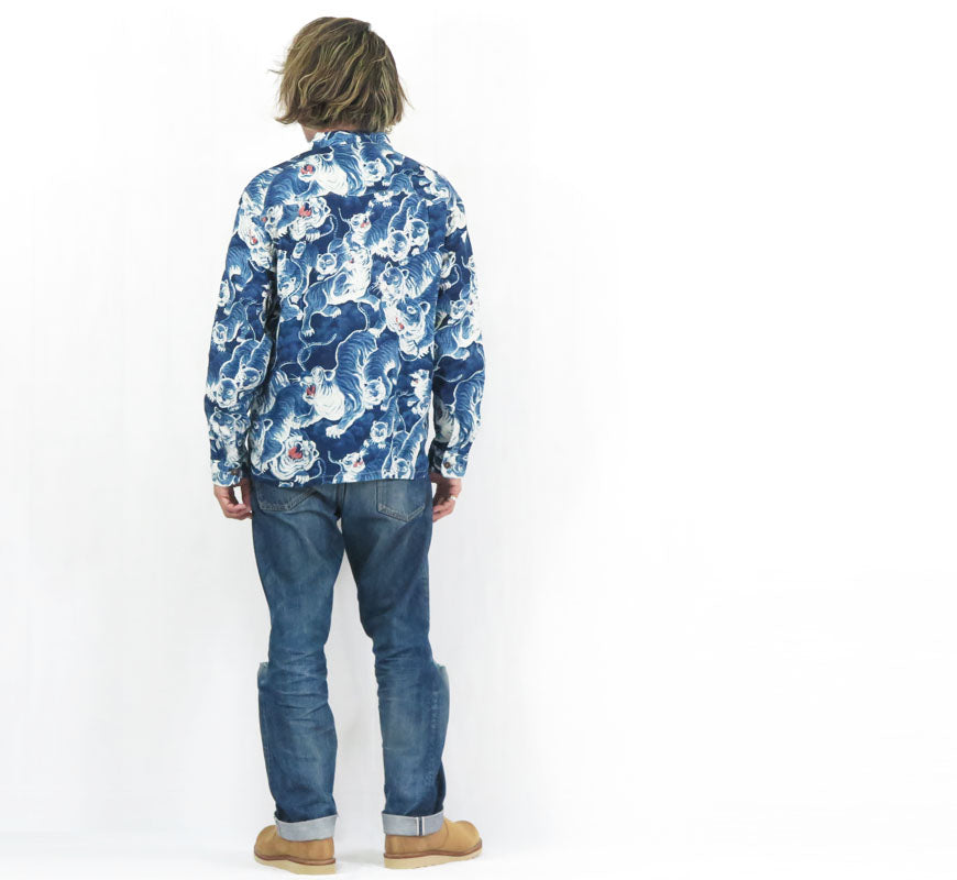 フラットヘッド THE FLAT HEAD リネンシャツ 百虎 LINEN LONG SLEEVE SHIRT - THE HUNDRED TIGERS FN-SCR-017L【2026年春夏新作】