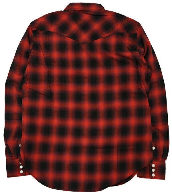 フラットヘッド THE FLAT HEAD 長袖 コットンレーヨン オンブレーチェック ウエスタン シャツ FN-SCW-021L 【2026年春夏新作】