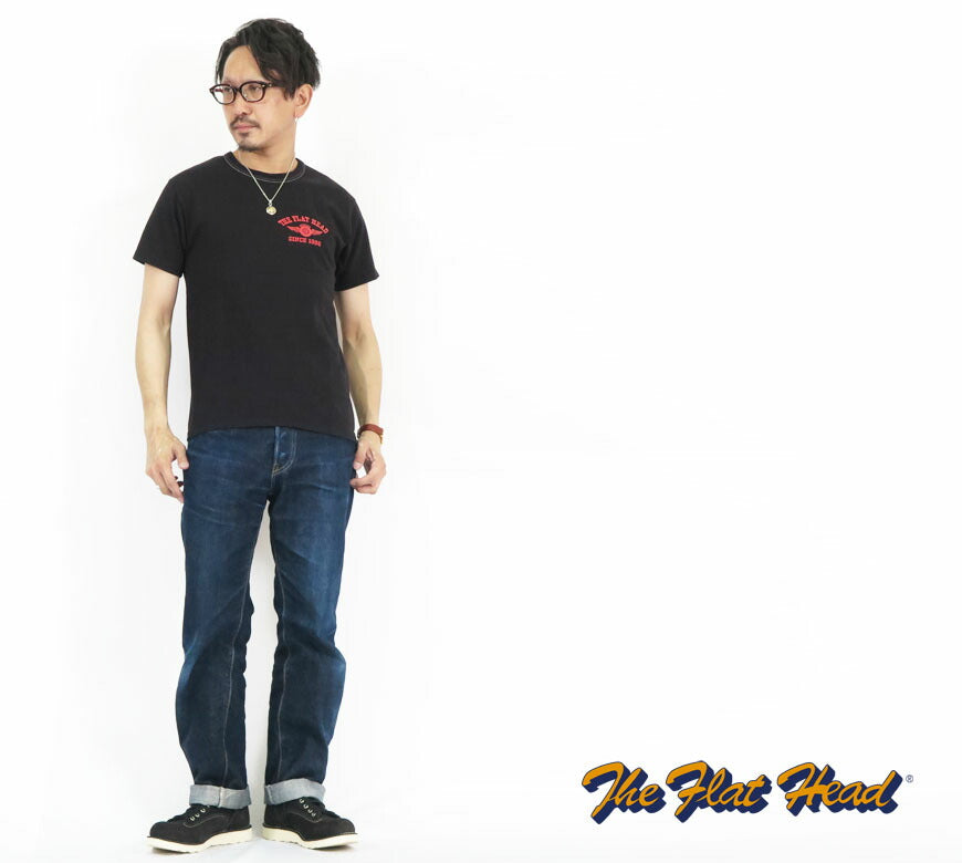 フラットヘッド THE FLAT HEAD 半袖 Ｔシャツ プリント FLYING WHEEL THCシリーズ FN-THC-202