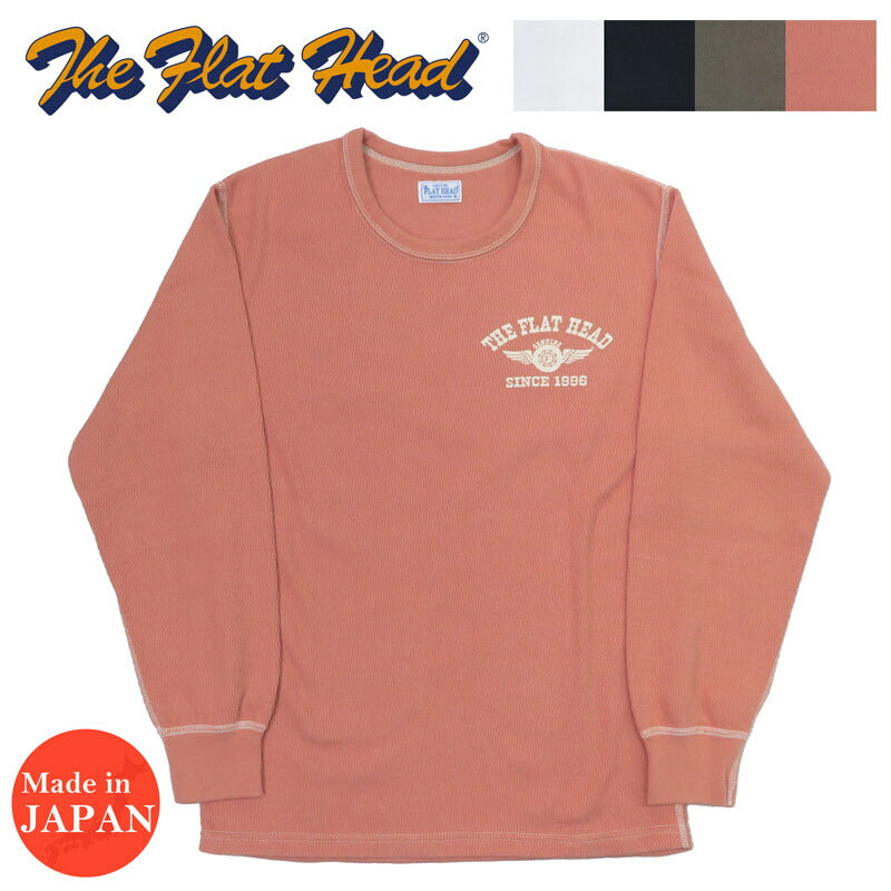 フラットヘッド THE FLAT HEAD 長袖 プリント Tシャツ ロゴ サーマル フライングホイール FN-THL-203【2024-25年秋冬新作】