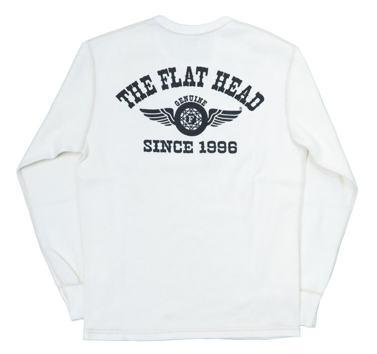 フラットヘッド THE FLAT HEAD 長袖 プリント Tシャツ ロゴ サーマル フライングホイール FN-THL-203【2024-25年秋冬新作】