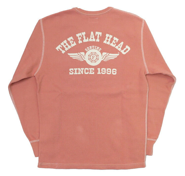 フラットヘッド THE FLAT HEAD 長袖 プリント Tシャツ ロゴ サーマル フライングホイール FN-THL-203【2024-25年秋冬新作】