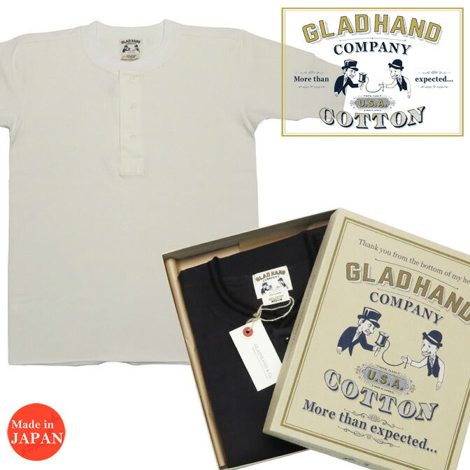 GLADHANDグラッドハンド半袖TシャツヘンリーネックU.S.AコットンRoyalClassシリーズGH-R-03【2022年春夏新作】