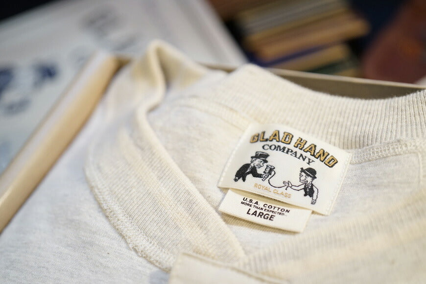 GLADHANDグラッドハンド半袖TシャツヘンリーネックU.S.AコットンRoyalClassシリーズGH-R-03【2022年春夏新作】