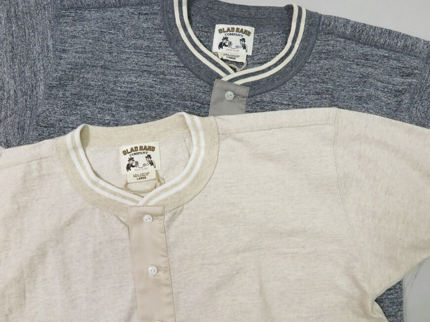 GLAD HAND グラッドハンド 半袖 Tシャツ ヘンリーネック U.S.Aコットン Royal Classシリーズ GH-R-03 【2025年春夏新作】