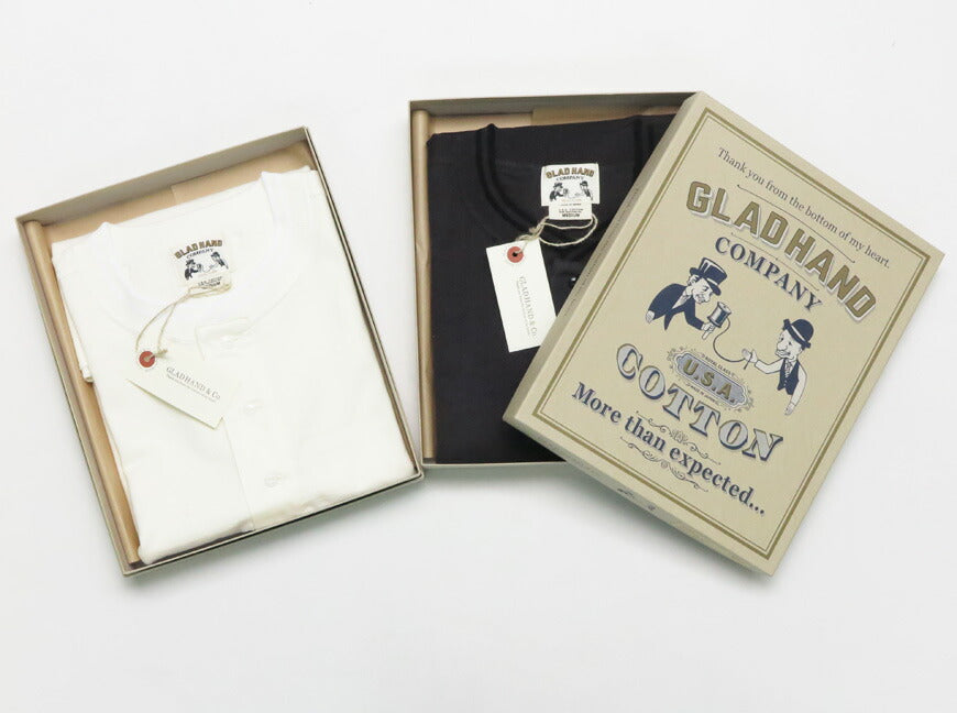 GLADHANDグラッドハンド半袖TシャツヘンリーネックU.S.AコットンRoyalClassシリーズGH-R-03【2022年春夏新作】
