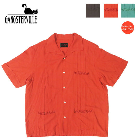 GANGSTERVILLE ギャングスタービル 半袖 レーヨン グアヤベラシャツ キューバシャツ RIPTIDE CLUB - S/S GUAYABERA SHIRTS GLAD HAND グラッドハンド GSV5114 【2025年春夏新作】