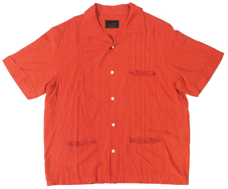 GANGSTERVILLE ギャングスタービル 半袖 レーヨン グアヤベラシャツ キューバシャツ RIPTIDE CLUB - S/S GUAYABERA SHIRTS GLAD HAND グラッドハンド GSV5114 【2025年春夏新作】
