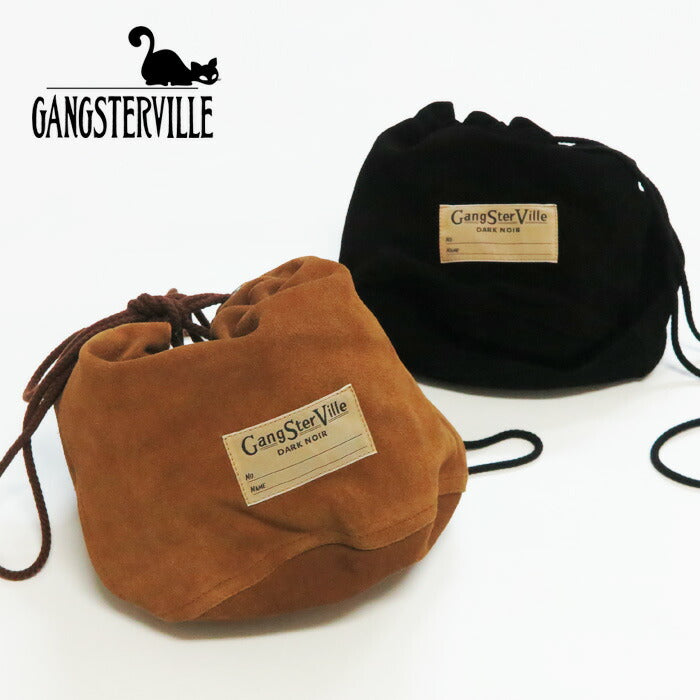 GANGSTERVILLE ギャングスタービル スエードレザー 巾着 バッグ LEATHER EFFECT BAG "DARK NOIR" SUEDE GLAD HAND グラッドハンド GSV53G05 【2025年秋冬新作】