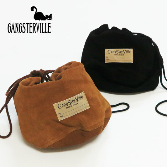 GANGSTERVILLE ギャングスタービル スエードレザー 巾着 バッグ LEATHER EFFECT BAG "DARK NOIR" SUEDE GLAD HAND グラッドハンド GSV53G05 【2025年秋冬新作】