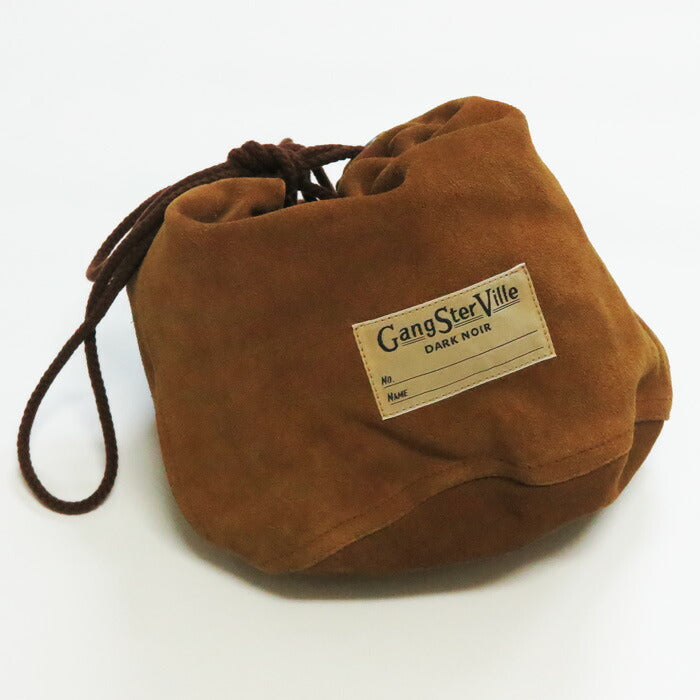 GANGSTERVILLE ギャングスタービル スエードレザー 巾着 バッグ LEATHER EFFECT BAG "DARK NOIR" SUEDE GLAD HAND グラッドハンド GSV53G05 【2025年秋冬新作】