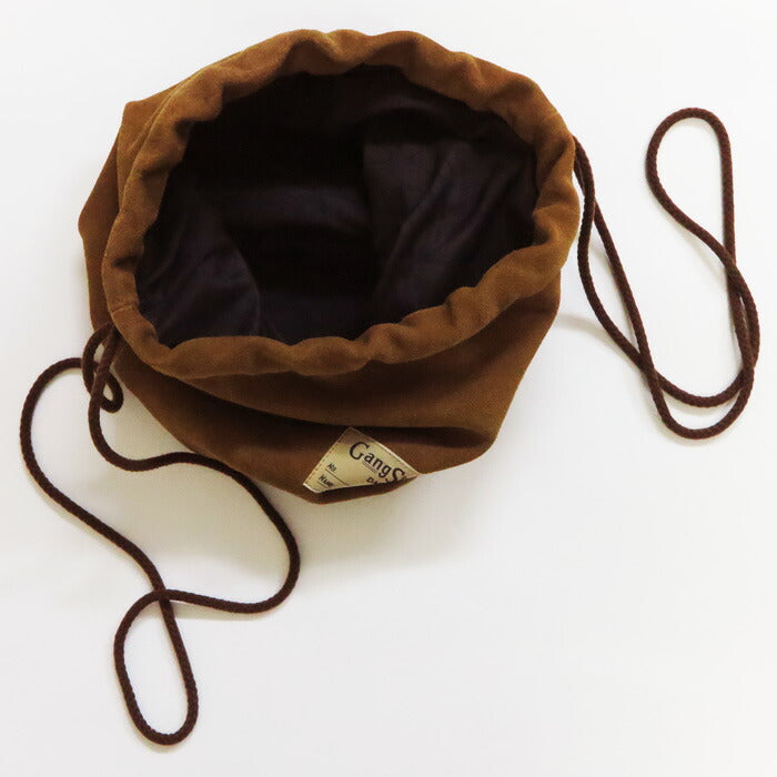 GANGSTERVILLE ギャングスタービル スエードレザー 巾着 バッグ LEATHER EFFECT BAG "DARK NOIR" SUEDE GLAD HAND グラッドハンド GSV53G05 【2025年秋冬新作】