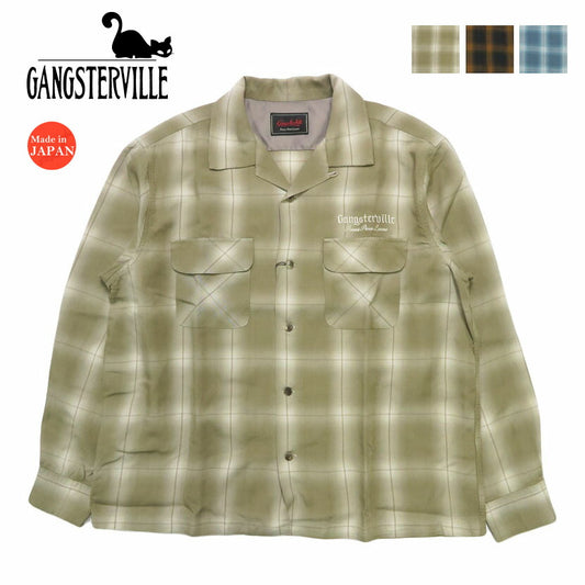 GANGSTERVILLE ギャングスタービル テンセルチェック オープンカラーシャツ GLAD HAND グラッドハンド  LOCOS - L/S SHIRTS  GSV6113 【2026年春夏新作】