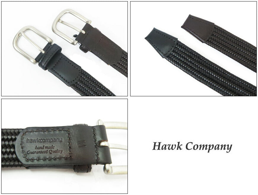 ホークカンパニー HAWK COMPANY メッシュ編み ボンデッドレザー ベルト メンズ レディース 1497【2025年春夏新作】