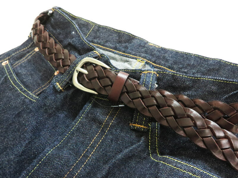 ホークカンパニー HAWK COMPANY メッシュ編み レザー ベルト 牛革 メンズ レディース 1498