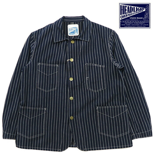 HEADLIGHT ヘッドライト 実名復刻 8oz. SPECIAL WOVEN STRIPE DENIM ワーク コート カバーオール ジャケット SUGAR CANE シュガーケーン HD15647 【2024-25年秋冬新作】