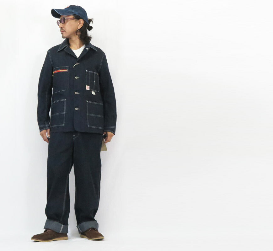 HEADLIGHT ヘッドライト 実名復刻 11oz. デニム ワーク コート レッドファスナー カバーオール ジャケット SUGAR CANE シュガーケーン HD15711 【2025年春夏新作】