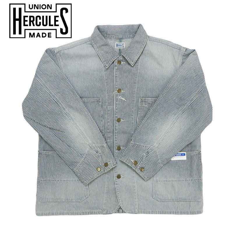 UNION HERCULES MADE ユニオン ヘラクレス メイド チョアジャケット ユーズドウォッシュ ヒッコリー by JOHNBULL ジョンブル HE251L01-211【2025年秋冬新作】
