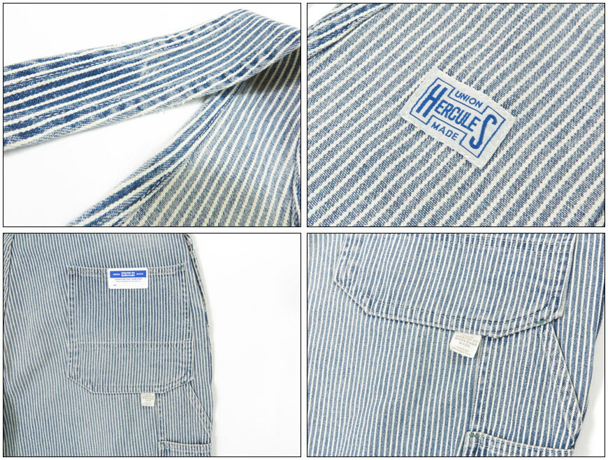 UNION HERCULES MADE ユニオン ヘラクレス メイド 10oz ヒッコリー  オーバーオール ユーズドウォッシュ by JOHNBULL ジョンブル HE251P01-211【2025年秋冬新作】