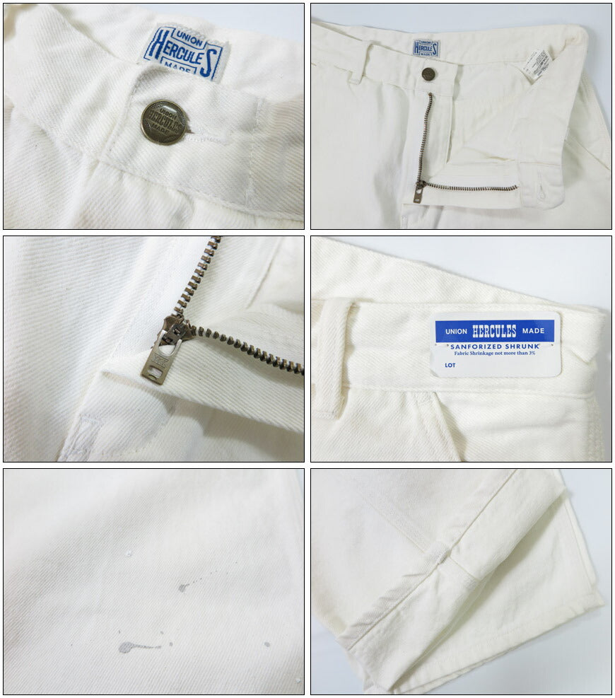 UNION HERCULES MADE ユニオン ヘラクレス メイド ホワイトデニム ペインター ワークパンツ Wナチュラル by JOHNBULL ジョンブル HE251P03-103 【2025年春夏新作】
