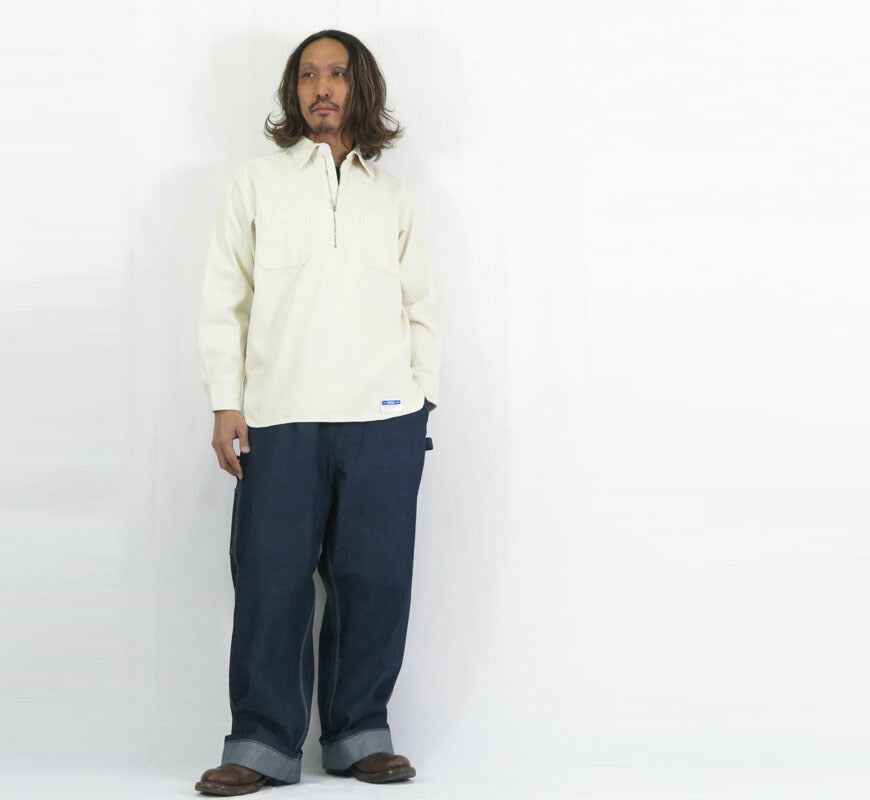 UNION HERCULES MADE ユニオン ヘラクレス メイド ハーフZIPシャツ ナチュラル by JOHNBULL ジョンブル HE251S03-003【2025年秋冬新作】