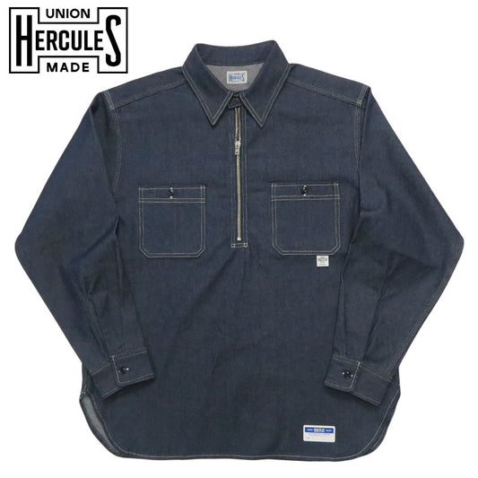 UNION HERCULES MADE ユニオン ヘラクレス メイド ハーフZIPシャツ ノンウォッシュ by JOHNBULL ジョンブル HE251S03-010【2025年秋冬新作】