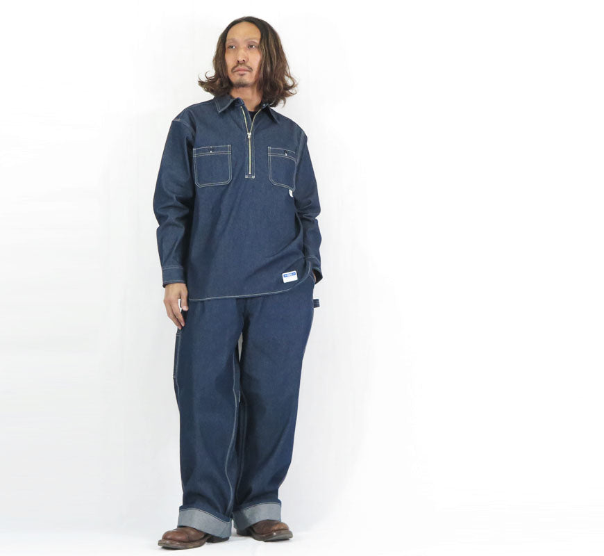 UNION HERCULES MADE ユニオン ヘラクレス メイド ハーフZIPシャツ ノンウォッシュ by JOHNBULL ジョンブル HE251S03-010【2025年秋冬新作】