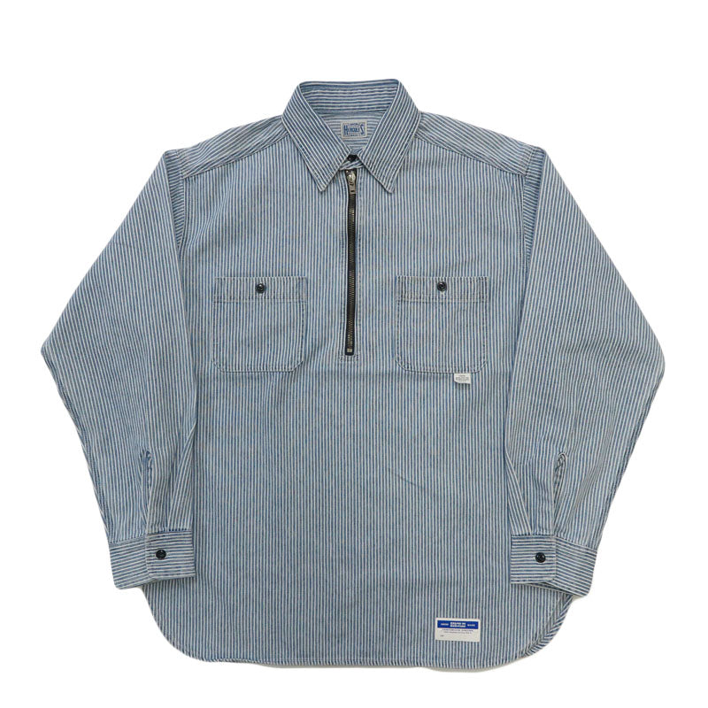 UNION HERCULES MADE ユニオン ヘラクレス メイド ハーフZIPシャツ ヒッコリーストライプ by JOHNBULL ジョンブル HE251S03-211