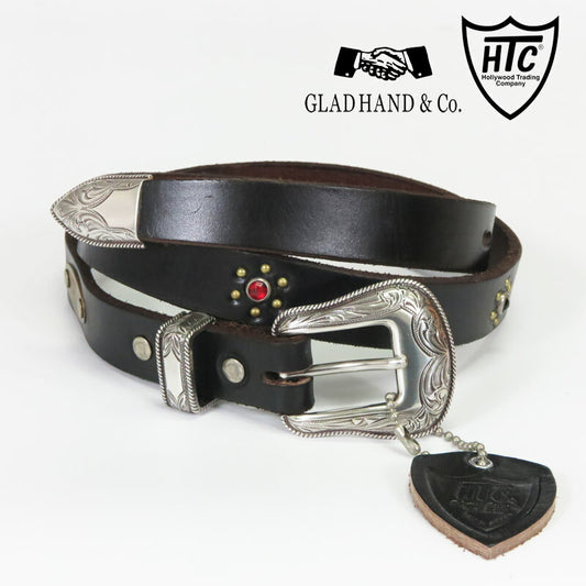 GLAD HAND × HTC ウエスタン スタッズ レザーベルト Hollywood Trading Company 牛革 グラッドハンド 【2025年秋冬新作】