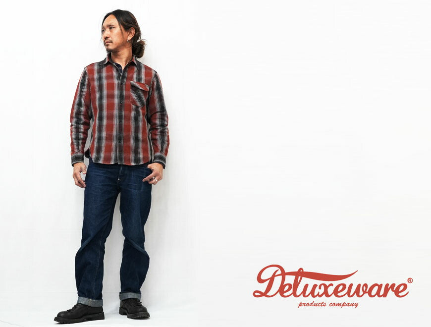 デラックスウェア DELUXEWARE OMBRE HEAVY NEL SHIRT オンブレー ヘビー ネルシャツ ユニオンスペシャル HV-59 【2025年秋冬新作】