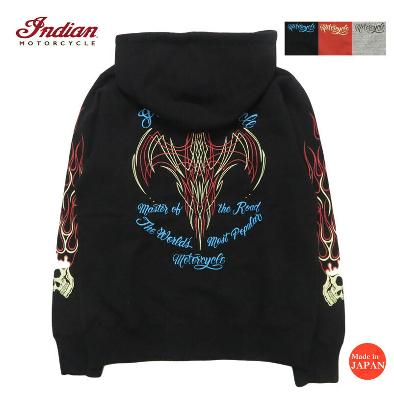 インディアンモーターサイクルIndianMotorcycle長袖プリントフルジップパーカー