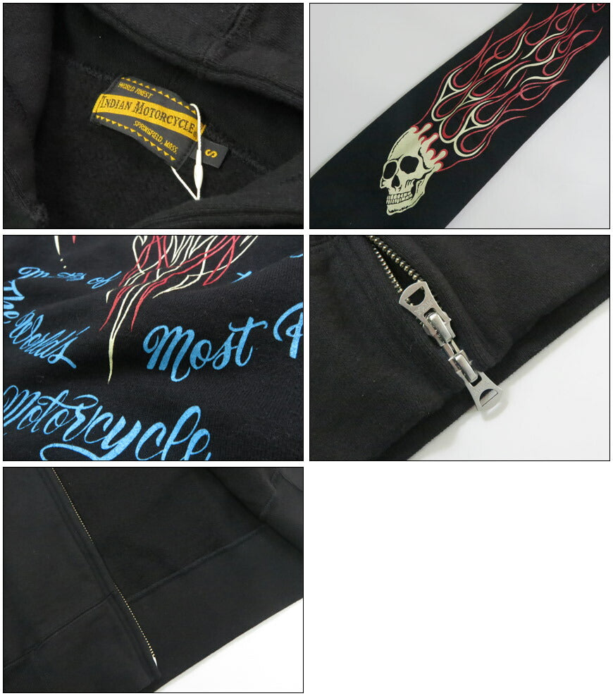 インディアンモーターサイクルIndianMotorcycle長袖プリントフルジップパーカー