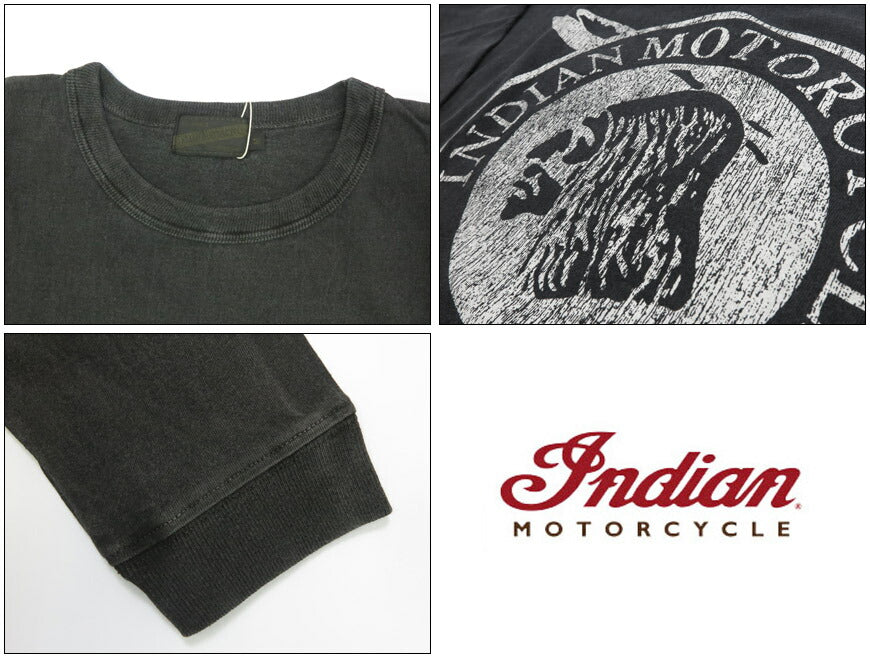 インディアンモーターサイクル Indian Motorcycle 長袖 プリント Ｔシャツ L/S T-SHIRT "INDIAN" IM69610【2025年秋冬新作】