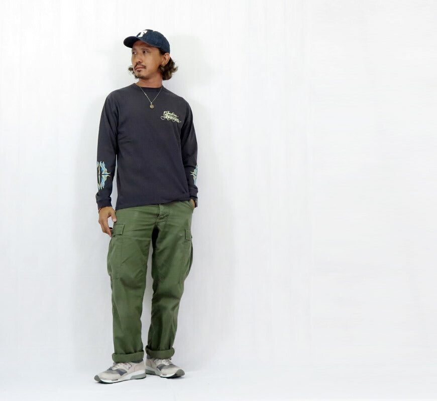 インディアンモーターサイクル Indian Motorcycle 長袖 プリント Ｔシャツ L/S T-SHIRT "PINSTRIPE PATTERN" IM69612【2025年秋冬新作】