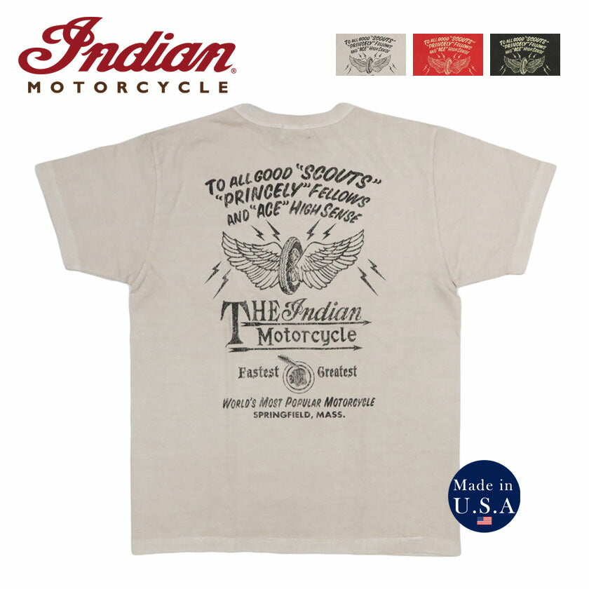 インディアンモーターサイクル Indian Motorcycle S/S POCKET T-SHIRTS “INDIAN AD” 半袖 ピグメントダイ ポケットＴシャツ IM79725【2026年春夏新作】