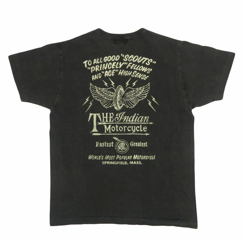 インディアンモーターサイクル Indian Motorcycle 半袖 ピグメントダイ ポケットＴシャツ “INDIAN AD” IM79725【2026年春夏新作】