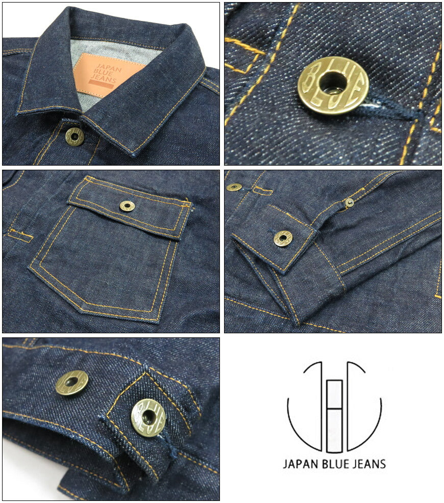 JAPAN BLUE JEANS ジャパンブルー ジーンズ デニムジャケット 14.8oz Type 2 Denim Jacket ハードデニム セルヴィッチ Gジャン ジージャン JBGJ1000【2024年春夏新作】