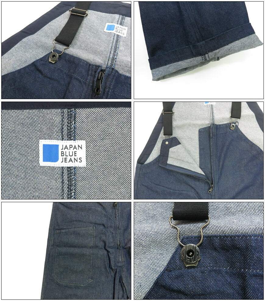 JAPAN BLUE JEANS ジャパンブルージーンズ ジップフロントオーバーオール インディゴ JBPT1022【2025年春夏新作】